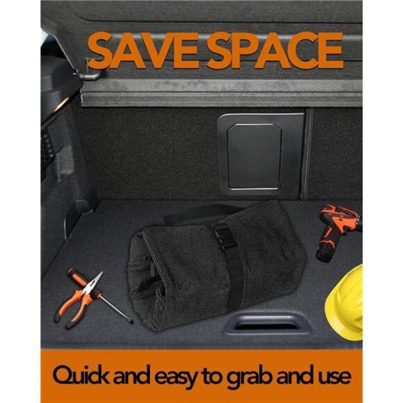 Roll Up Tool Bag,16OZ Canvas Wrench RollUp Pouch MultiPurpose Tool Organizer - Picture 5 of 7